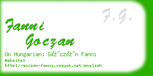 fanni goczan business card